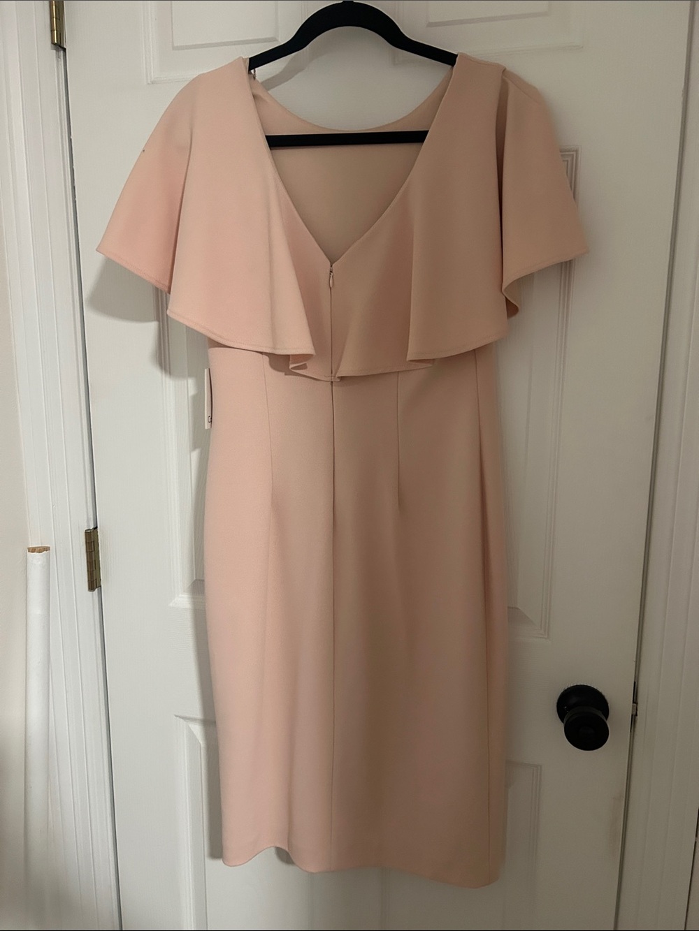 Calvin Klein Soft Pink Flutter-Sleeve Midi Dress - Picture 2 of 6